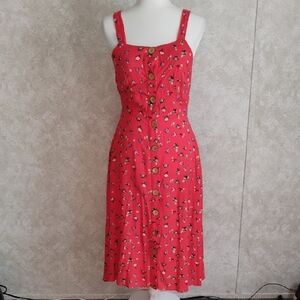 NWT Elegant Red Floral Midi Dress